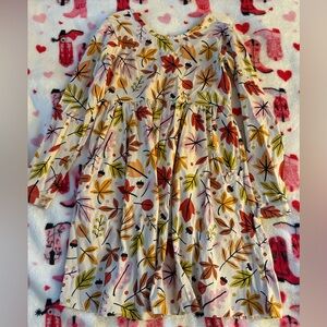 Hanna Andersson Yellow and Green Pleated Tiered long sleeve Sundress